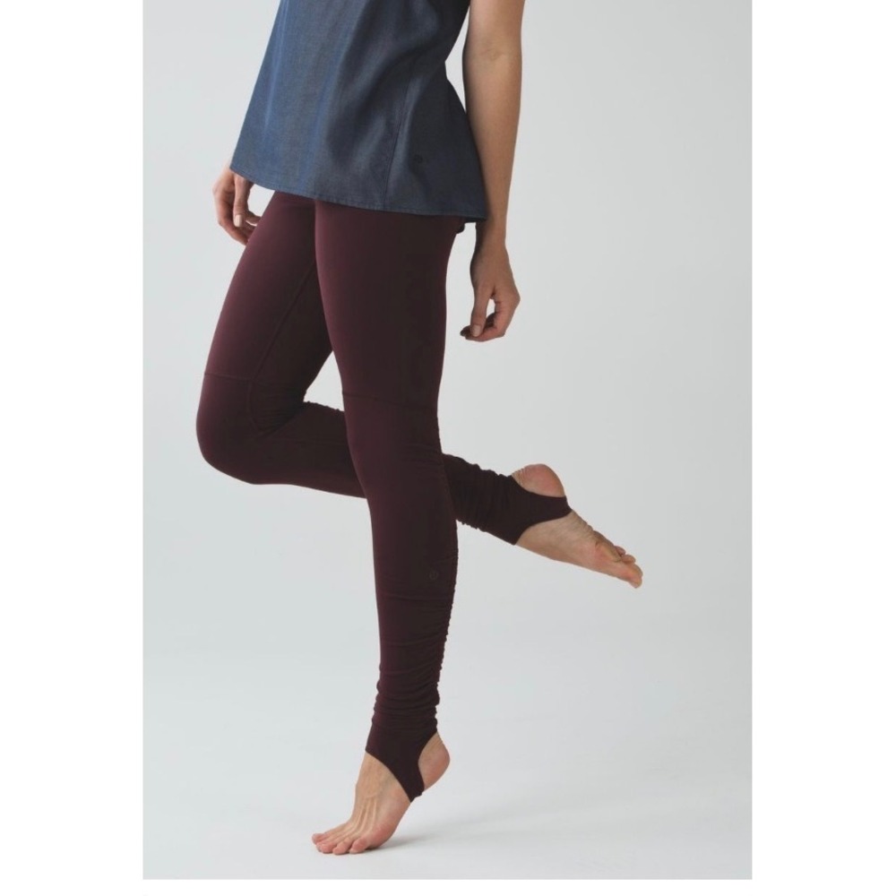 Lululemon High Times Pant Ruched Stirrup Leggings Bordeaux Drama Burgundy Size 4